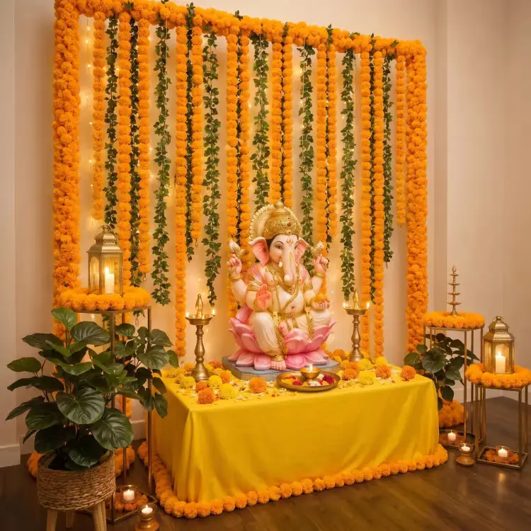 Marigold Ganpati Decoration – photo 2