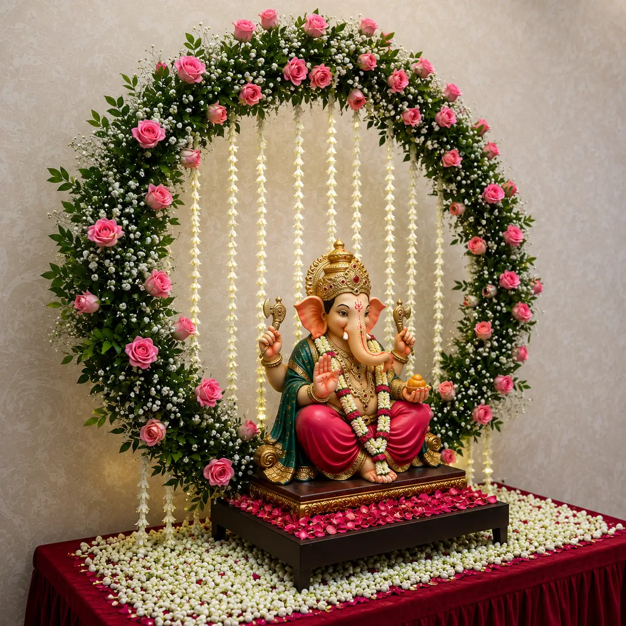 Ganpati Flower Arch Decoration