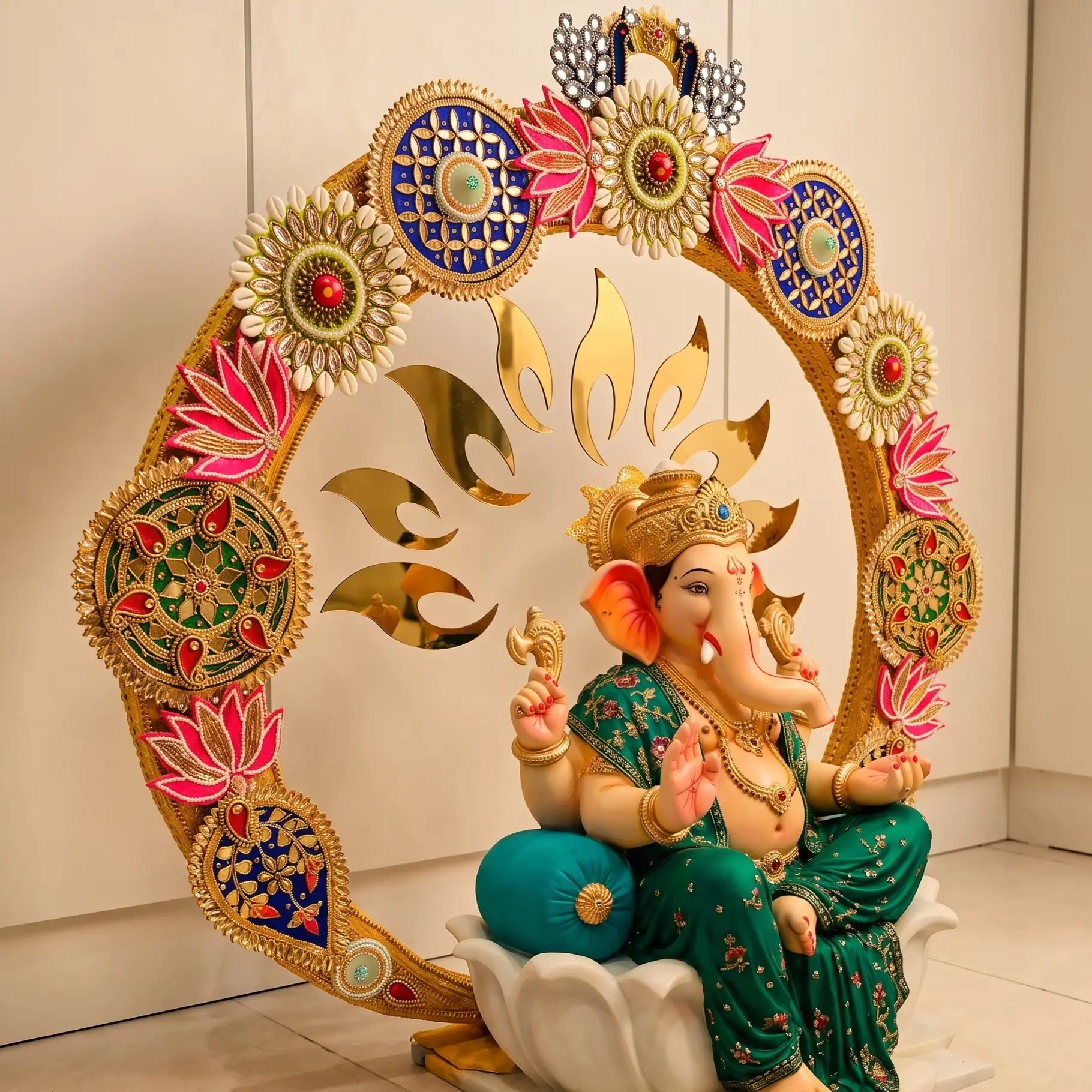 Chat gpt aug — Ganpati Round Backdrop DIY Kit