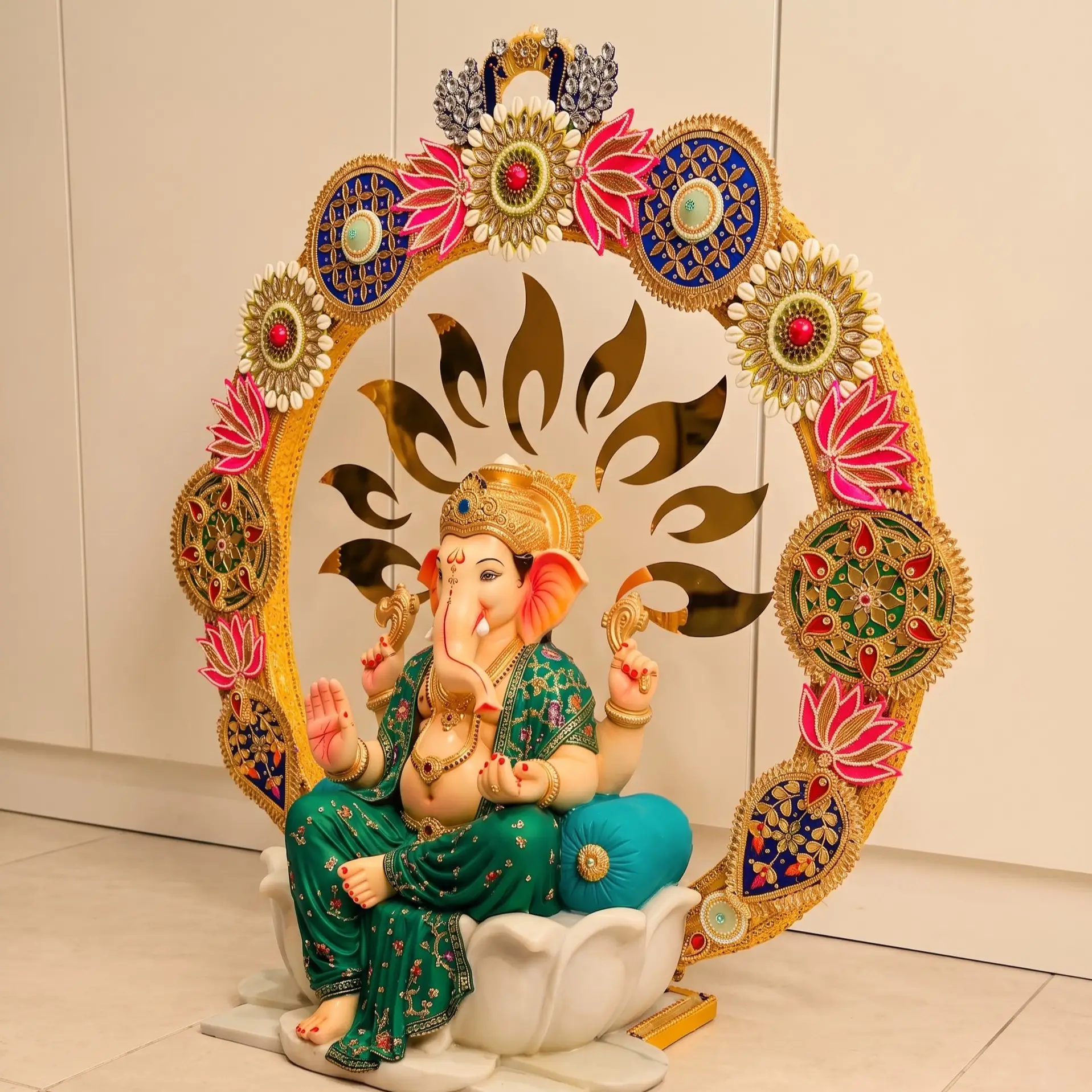 Chat gpt aug — Ganpati Round Backdrop DIY Kit