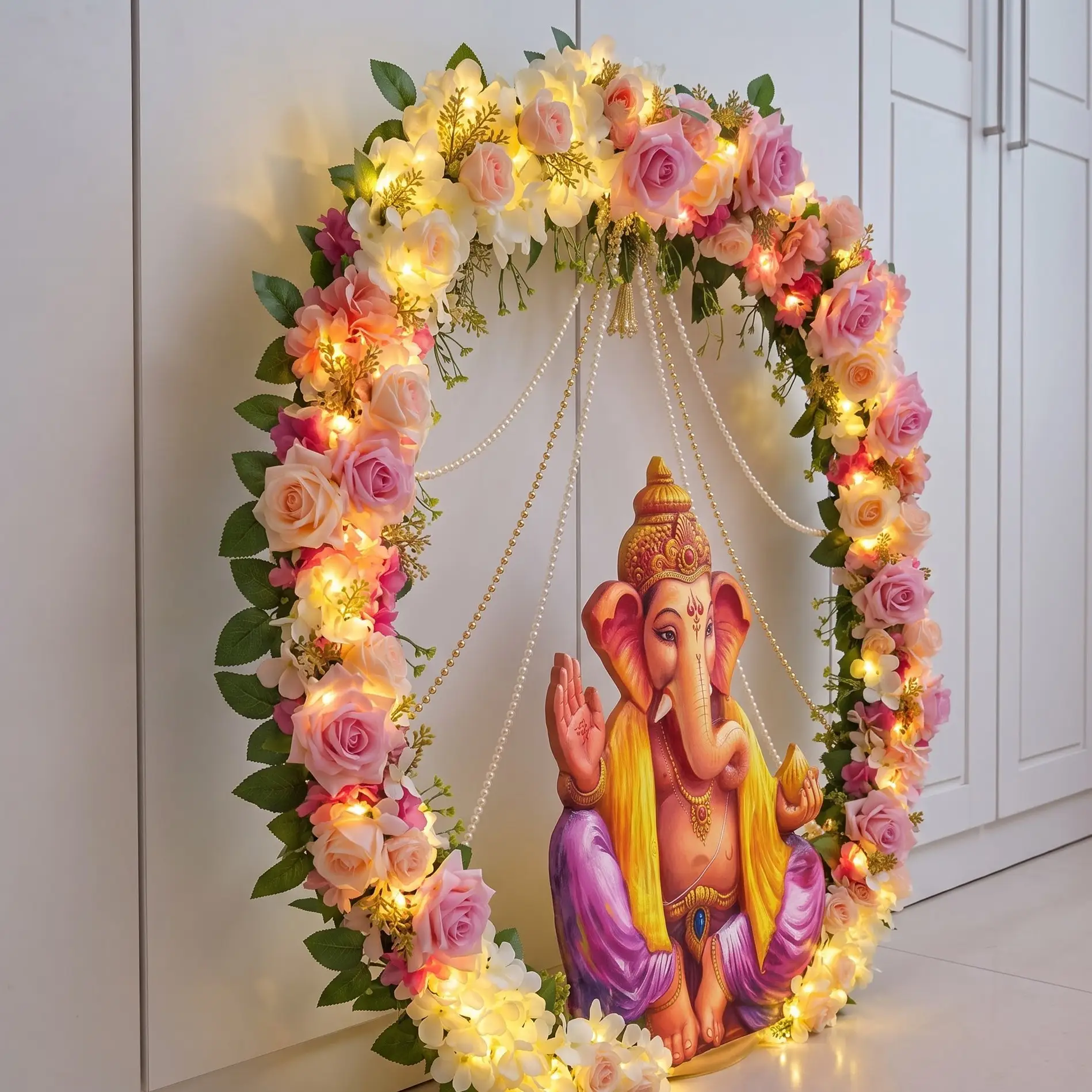 Chat gpt sep — Traditional Round Backdrop Ganpati DIY Kit