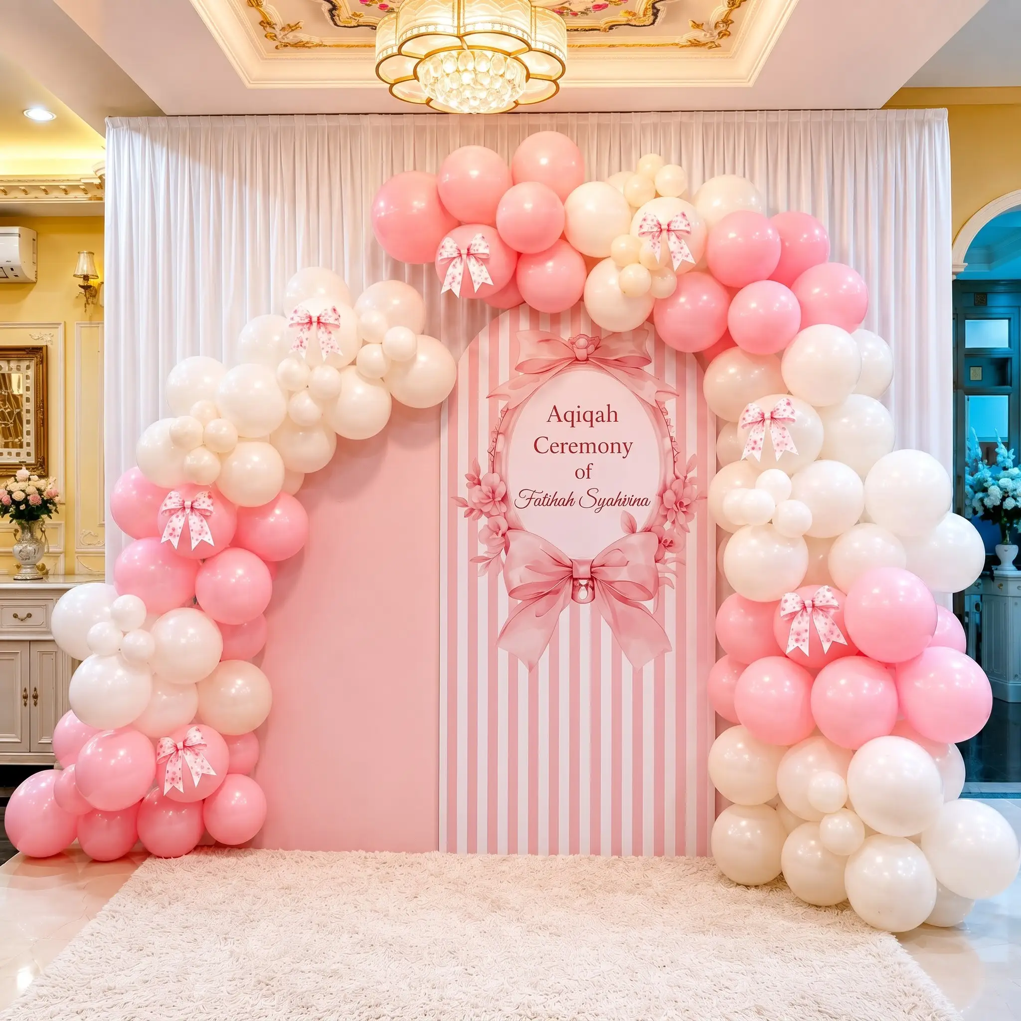 Aqiqah Backdrop Decoration with Balloons