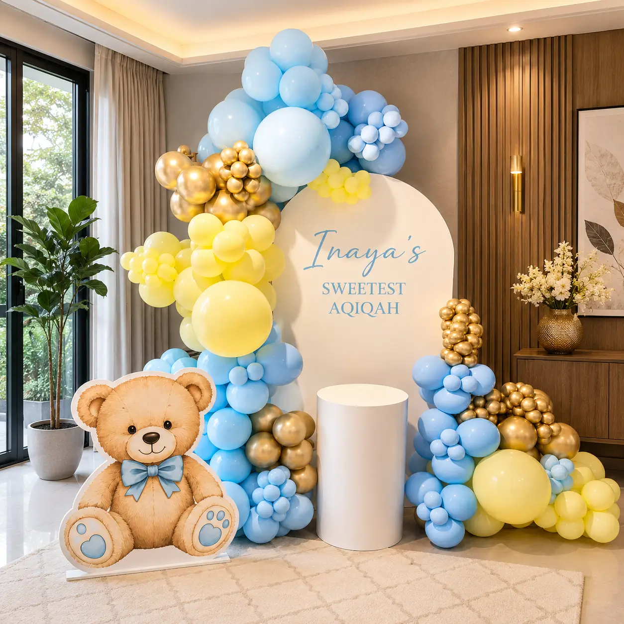 Customized Aqiqah Balloon Backdrop Decoration