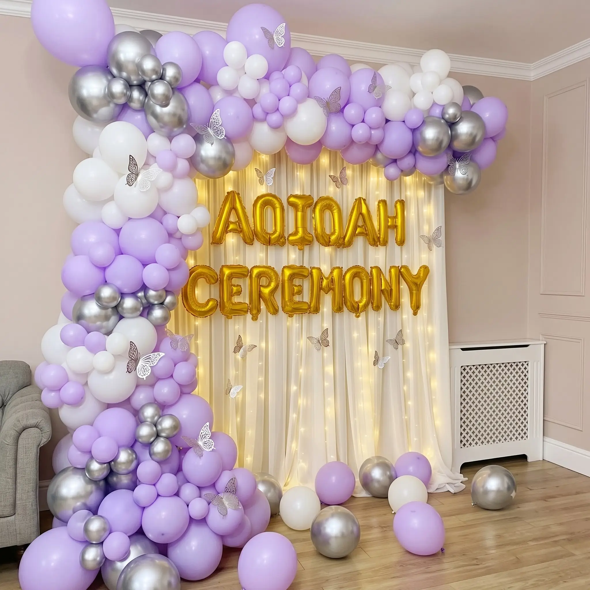 Simple Aqiqah Ceremony Balloon Decoration
