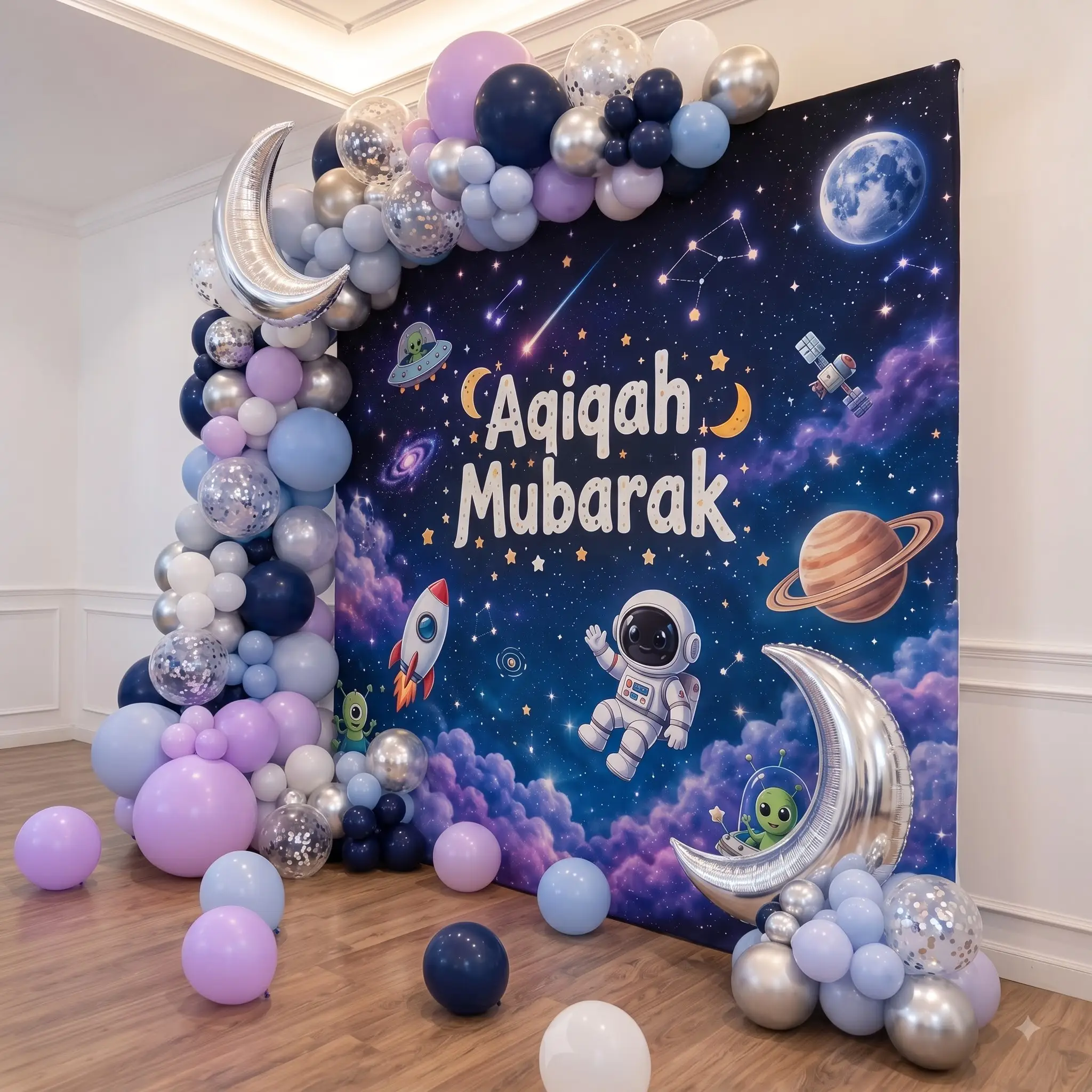 Space Theme Baby Aqiqah Decoration