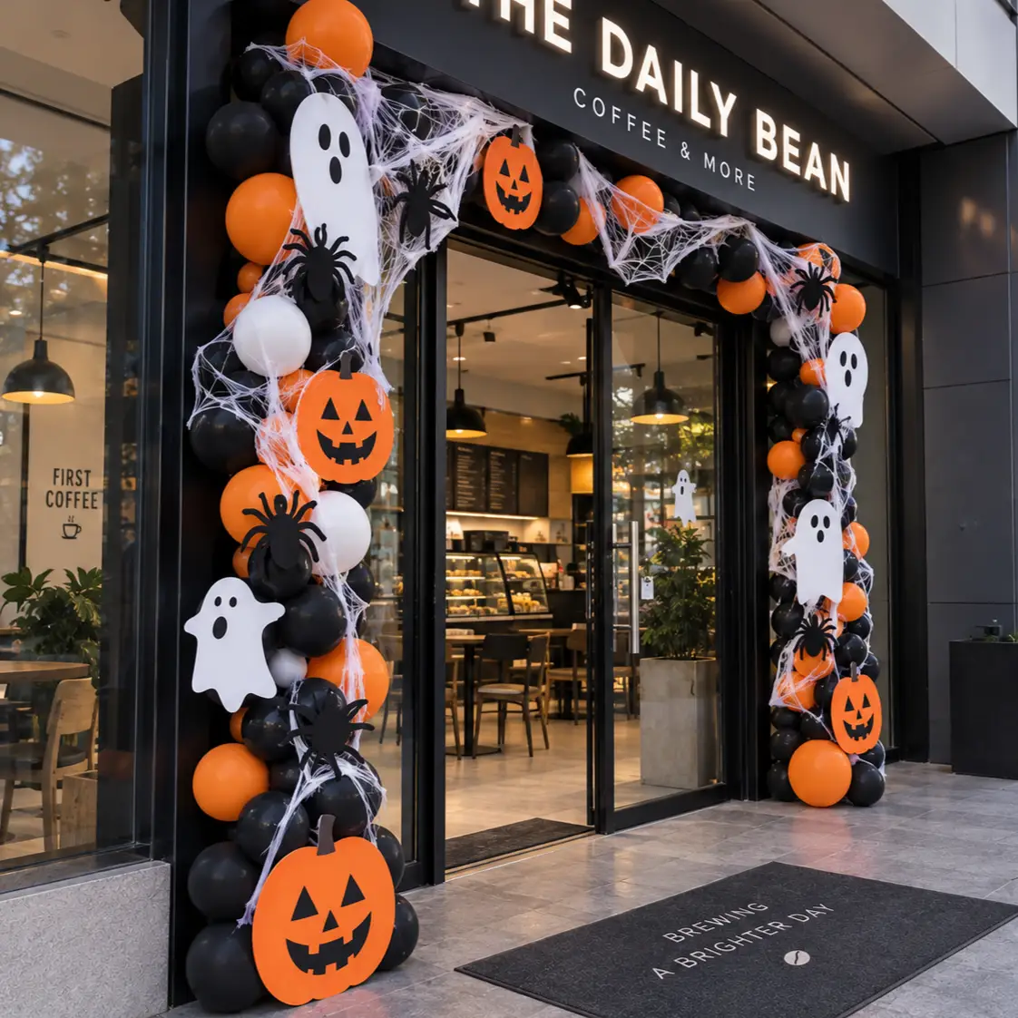 Halloween Themed Shop Entrance Decor