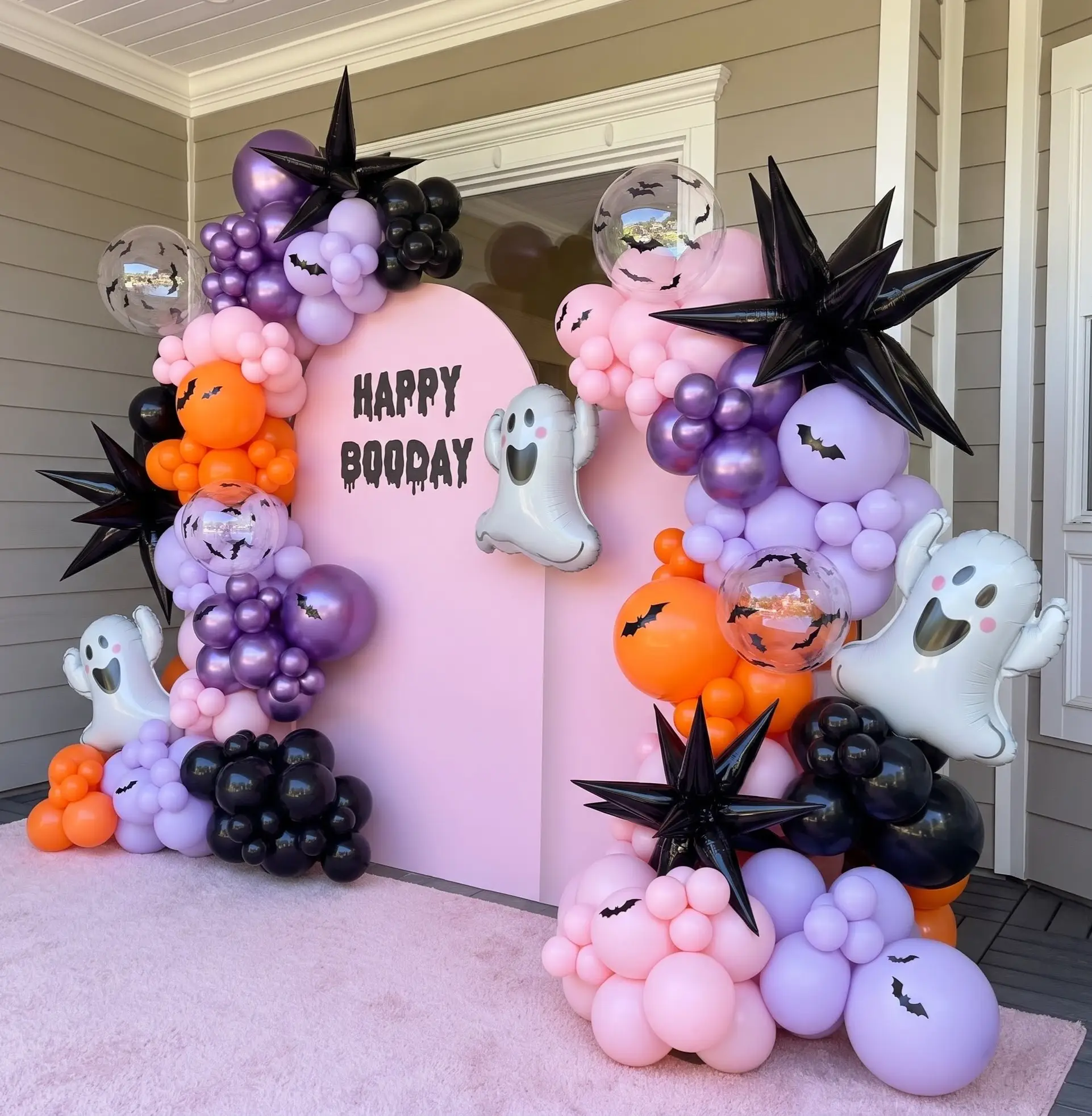 Pastel Halloween Balloon Backdrop