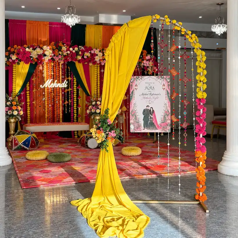 Colorful Flower Decoration for Mehndi