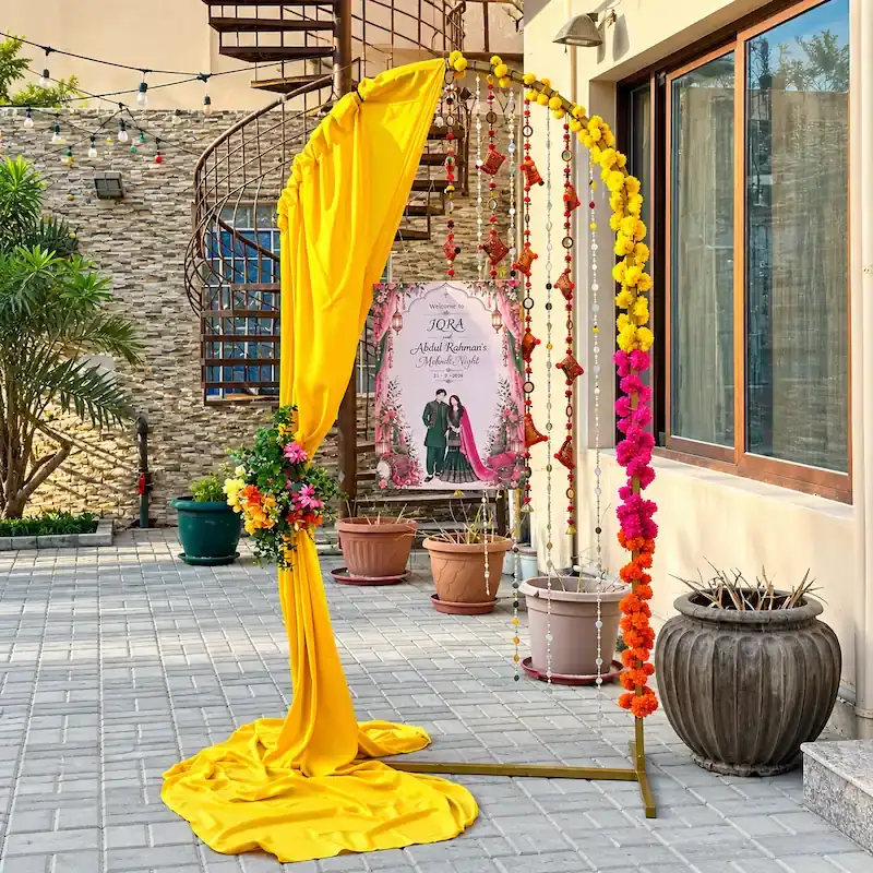 Colorful Flower Decoration for Mehndi