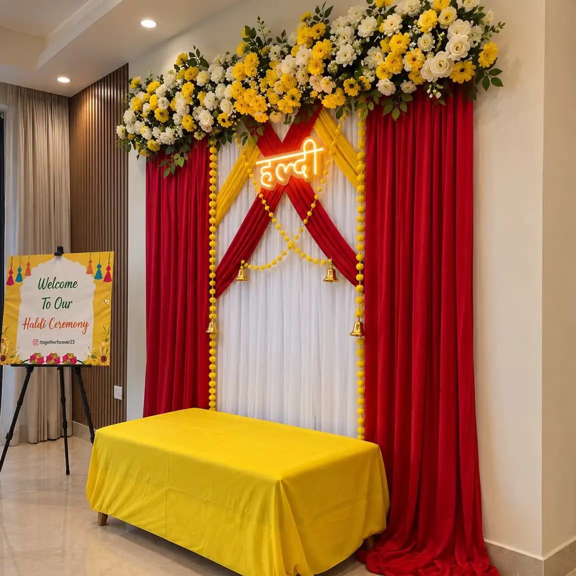 Colorful Haldi Celebration Decoration