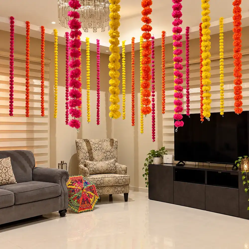 Filmy Mehndi Decoration at Home