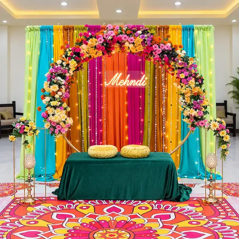 Gorgeous Flower Setup for Mehndi