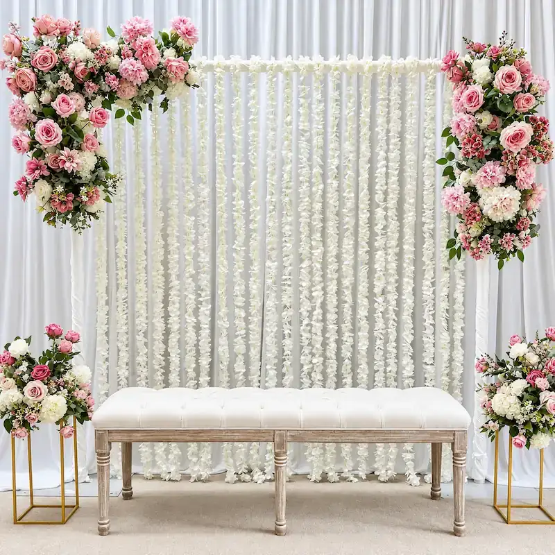 Pink Floral Nikah Backdrop Decoration
