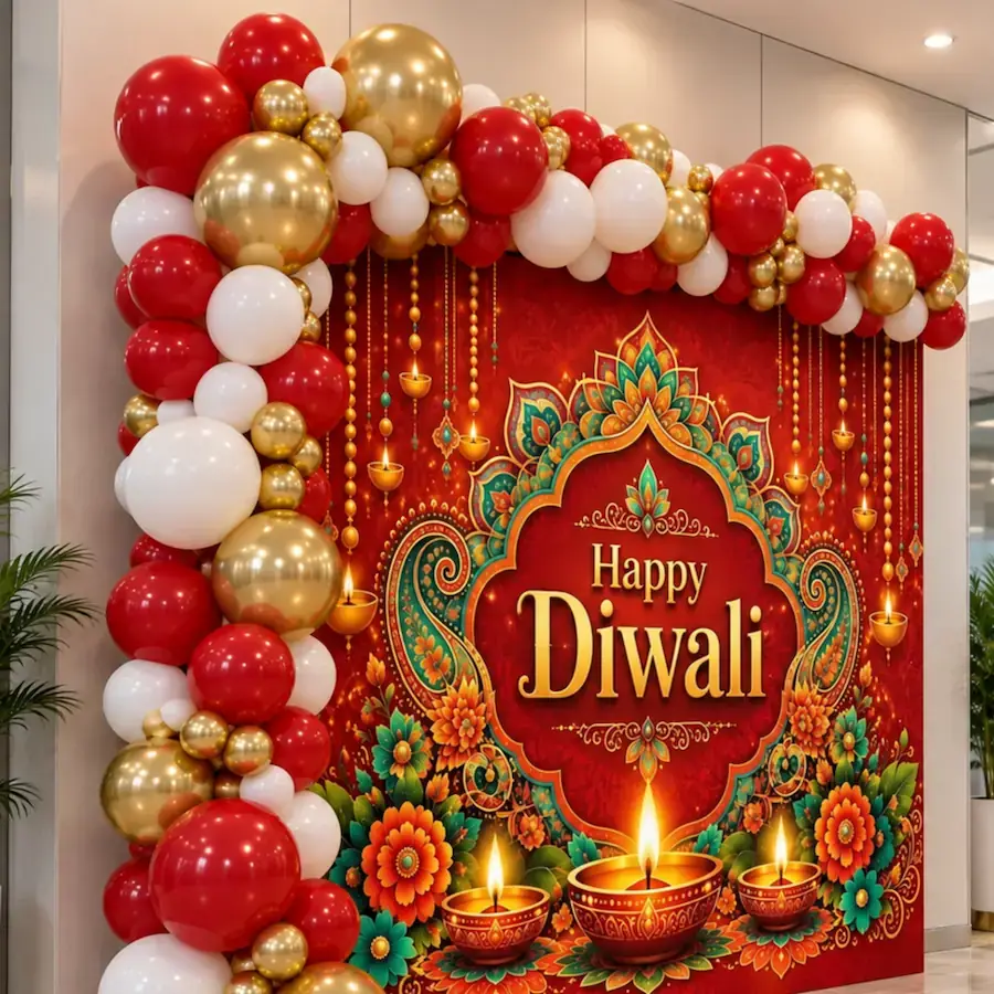 Diwali Celebration Backdrop Setup