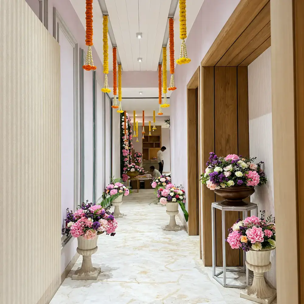 Diwali Home Decoration with Flowers