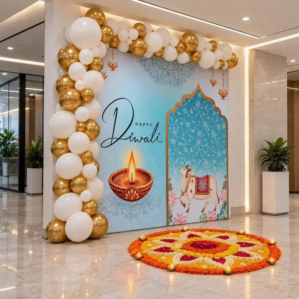 Diwali Office Backdrop Decoration