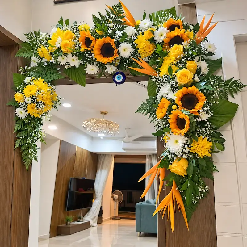 Flower Gate Decor for Diwali Celebration
