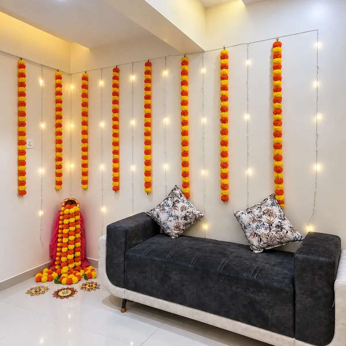 Traditional Flower Decoration for Diwali