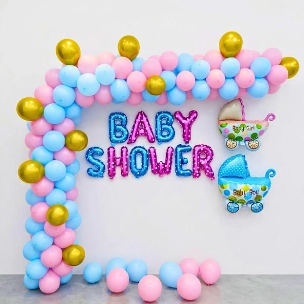 Simple Pink & Blue Theme Baby Shower Setup