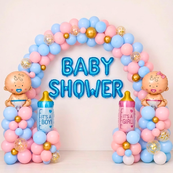 Elegant Balloon Arch Decoration for Baby Shower in UAE