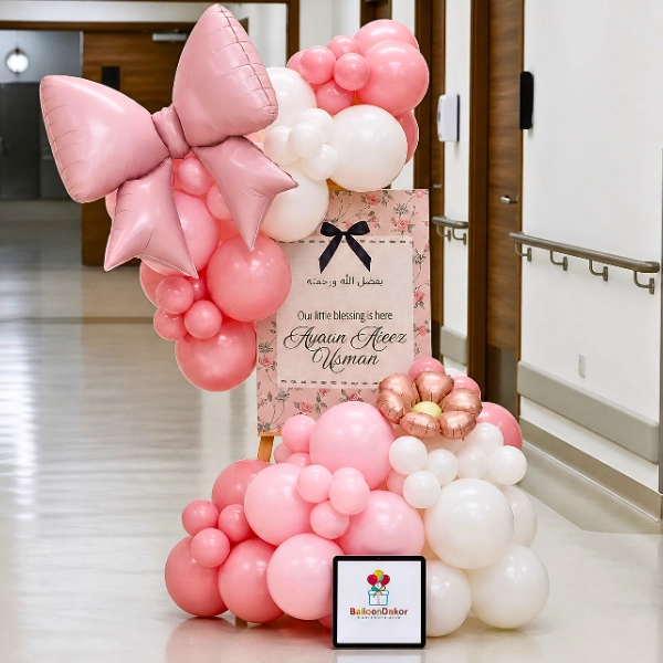 Tied with Love Welcome Baby Hospital Balloon Setup in UAE